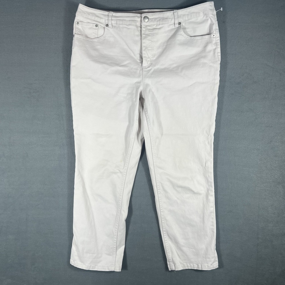 Liz Claiborne Jackie Women's Size 16 Light Beige Cropped Pants Cotton Blend